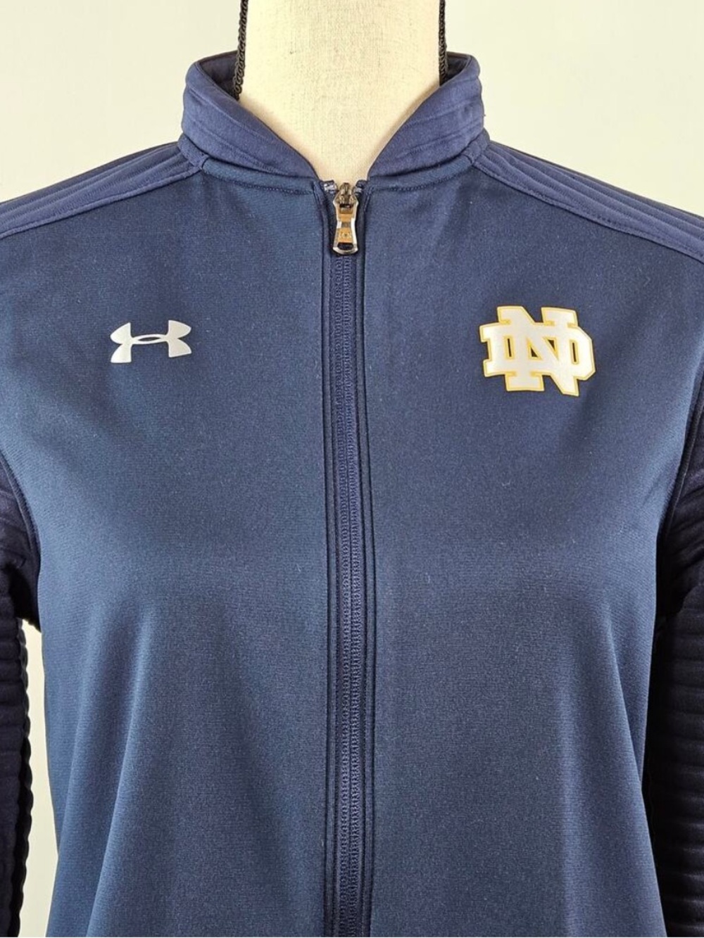 Under Armour Notre Dame Soft Zip-Up Navy Track Jacket Women's Small (Fits Med) - Picture 3 of 7